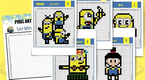 Pixel Art Minions 12 Modèles à Télécharger Un Jour Un Jeu