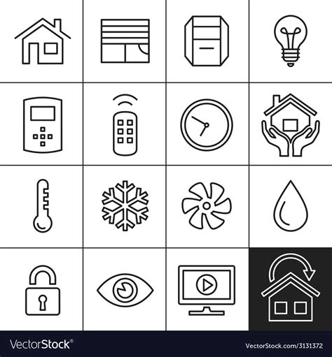 Home Automation Icons Royalty Free Vector Image