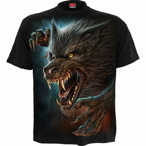 Spiral Direct Wild Moon Werewolf Wolf Mens Short Sleeve T Shirt Horror