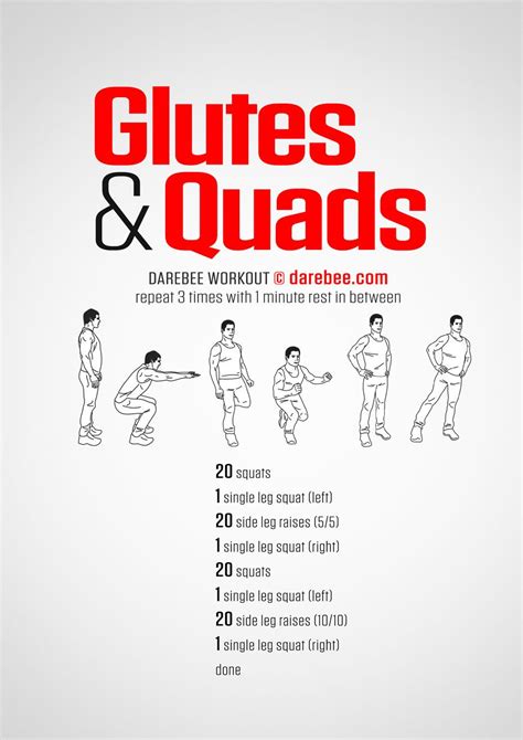 Glutes And Quads Workout Workout Chart Gym Workout Tips Bodyweight