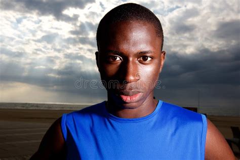 Healthy Black Guy Standing Outdoors Stock Image Image Of Black