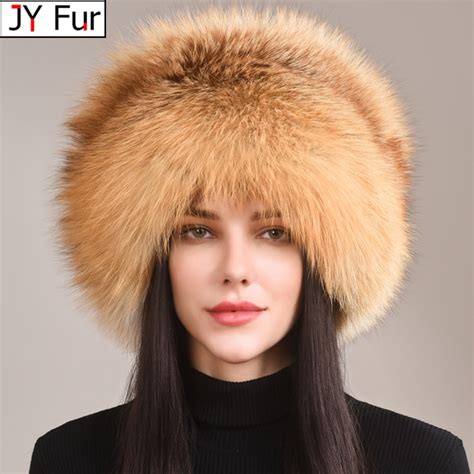 Genuine Fur Russian Winter Hat Natural Fox Fur Russian Hat Autumn Winter 2023 New Aliexpress