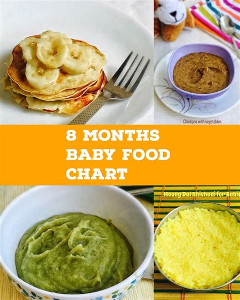 Food chart for 8 months baby. Baby Food Chart for 8 Months Baby | 8 Months Baby Food Recipes