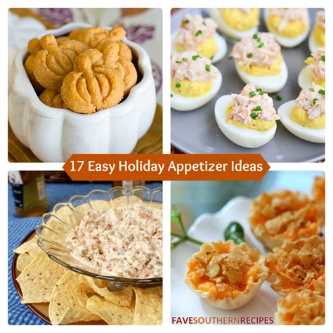 From dips to tarts, these'll keep the hunger at bay. 17 Easy Holiday Appetizer Ideas | FaveSouthernRecipes.com