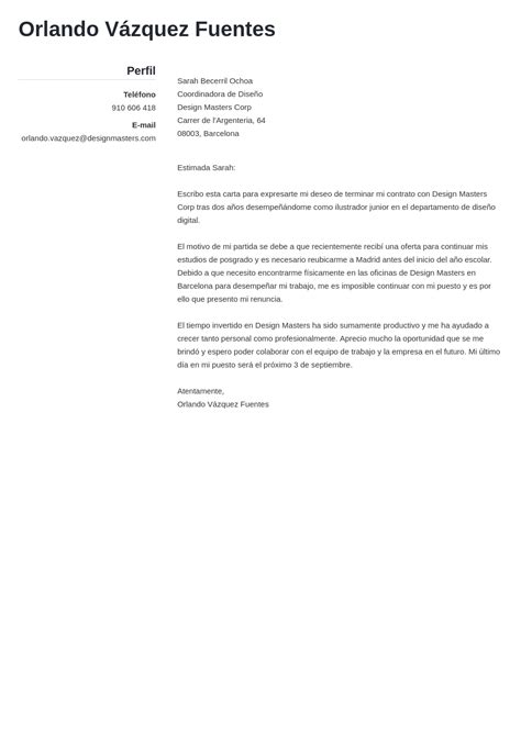 Modelo De Carta Para La Baja Laboral Voluntaria Que Es Y Como