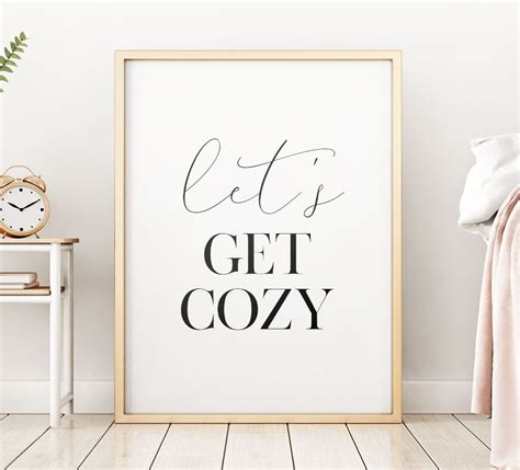 Lets Get Cozy Printable Art Bedroom Decor Get Cozy Sign Bedroom