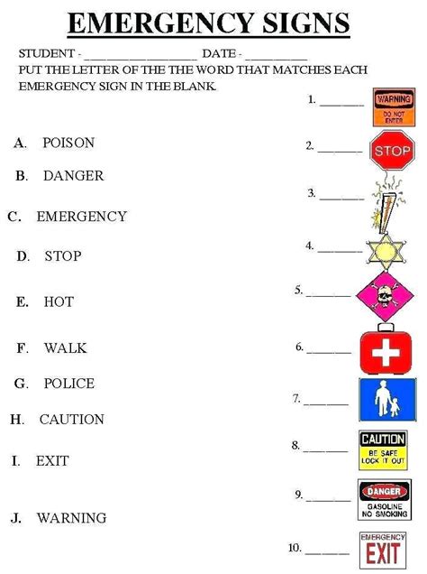 Free Printable Safety Worksheets Signs Traffic Science Grow Dendrites