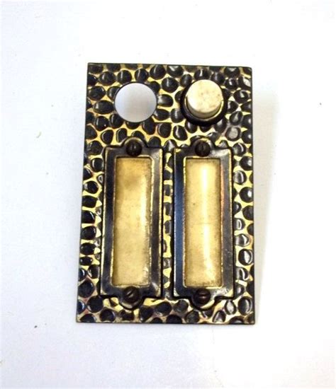 Doorbell wiring involving a single chime and a push button. Hammered Brass Doorbell Hardware Push Button Arts and ...