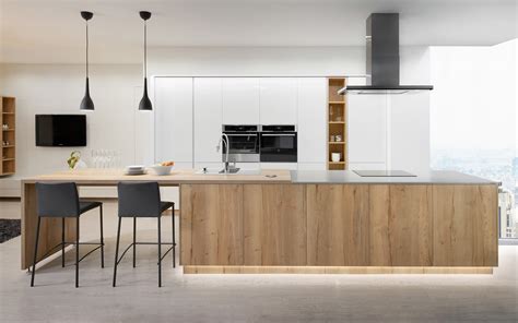 2019 Hangzhou Vermont Wholesale Modern I Shaped Modular Wood Grain White Melamine Kitchen ...