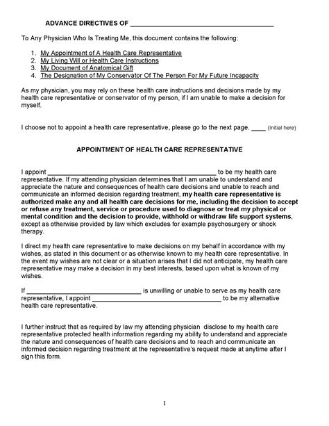 Medical Power Of Attorney Printable