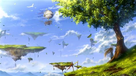 X Clouds Trees Fantasy Art Wallpaper Coolwallpapers Me
