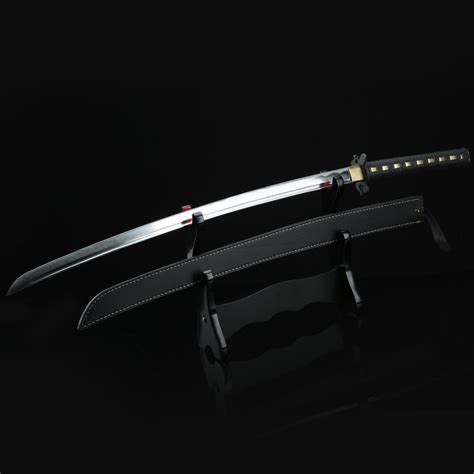 Modern Black Full Tang Japanese Katana Samurai Swords With Leather