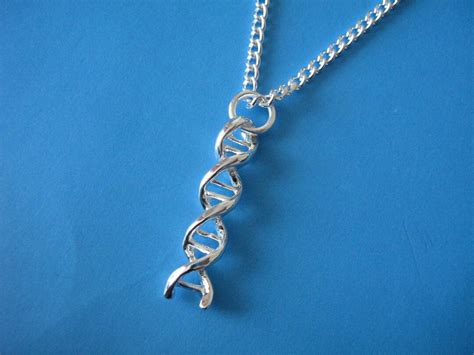 Double Helix Necklace Dna Charm Biology Student Graduation Etsy