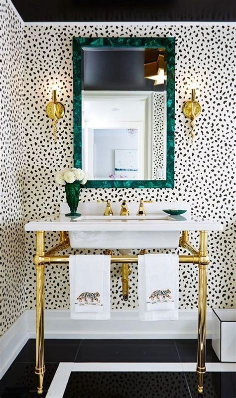 Glamorous Bathrooms With Wallpaper Glamorous Bathroom Bathroom Decor