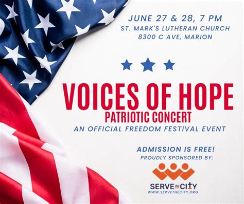 Voices Of Hope Patriotic Concert June 27 2023 Serve The City