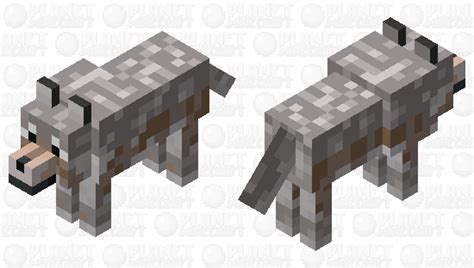 Gray Wolf Tamed Minecraft Mob Skin