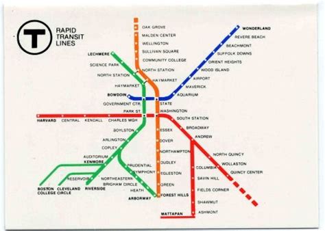What The MBTA Rapid Transit Map Looked Like When I Arrived In Almost Except For The Fact