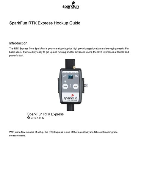 Sparkfun Rtk Express Hook Up Manual Pdf Download Manualslib