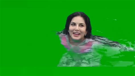 Sunny Leone Water Swimming Green Screen Youtube