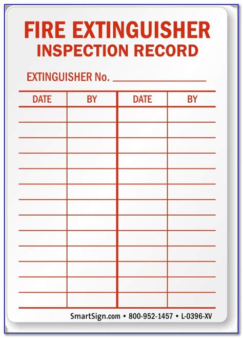 Printable Monthly Fire Extinguisher Inspection Form Printable Templates