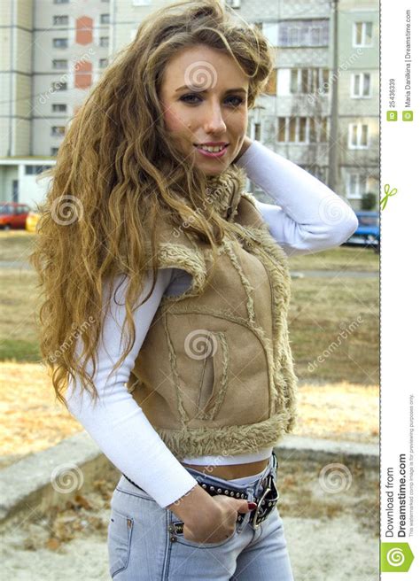 Beautiful Girl With Long Blonde Hair Royalty Free Stock