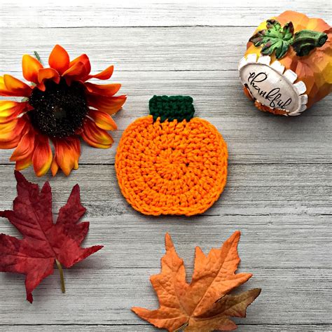 Easy Pumpkin Coaster Crochet Pattern Beginner Pumpkin Coaster Etsy