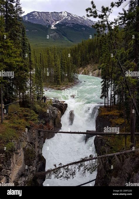 Sunwapta Falls In Alberta Canada Nobody Stock Photo Alamy