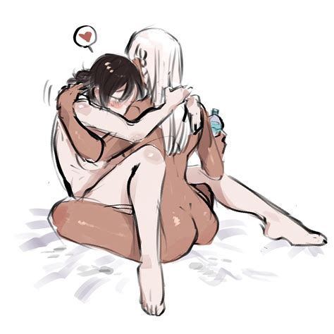 Rule 34 2girls Black Hair Colored Sketch Completely Nude Embrace Female Female Only Hug