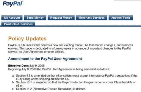 All of ebay's policies, procedures, fees, customer service, etc. U.S. PayPal Policy Update: More PayPal-eBay Integration
