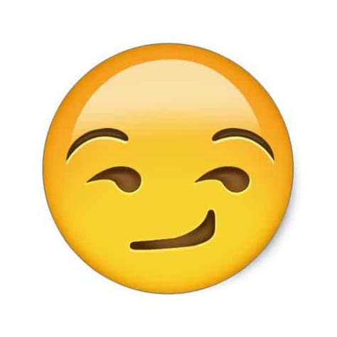 Smirking Face Emoji Classic Round Sticker Emojiprints