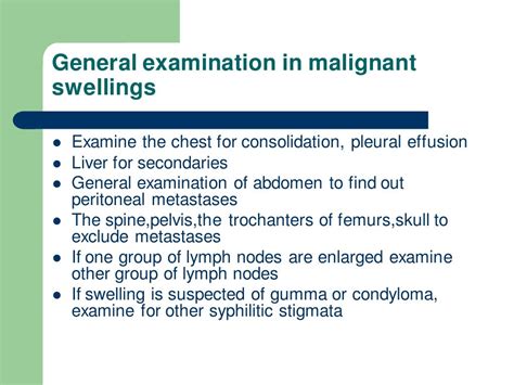 Clinical Examination Of Swelling