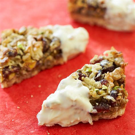 The america's test kitchen christmas cookies 2012 special issue offers more than 60 recipes for holiday baked treats, from cookies and bars to brownies, blondies and special holiday delights, these scrumptious recipes are guaranteed to be better than anything you'll find in the store. Cranberry Pistachio Coconut Triangles