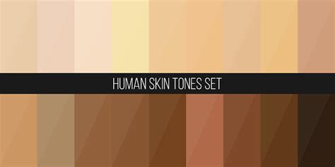 Creative Vector Illustration Of Human Skin Tone Color Palette Set