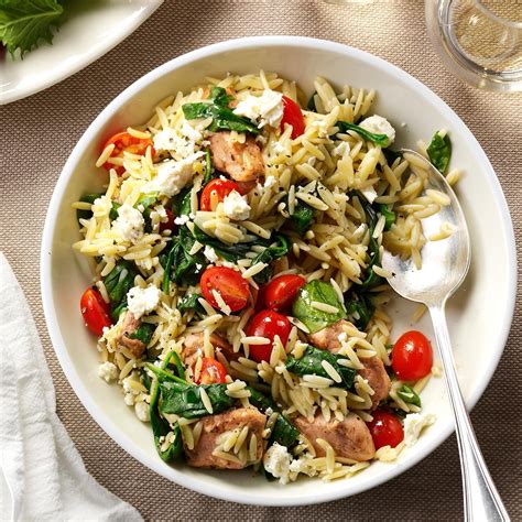 Mediterranean Pork and Orzo Recipe | Taste of Home