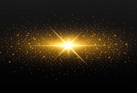 Premium Vector Shining Golden Stars Isolated On Black Background