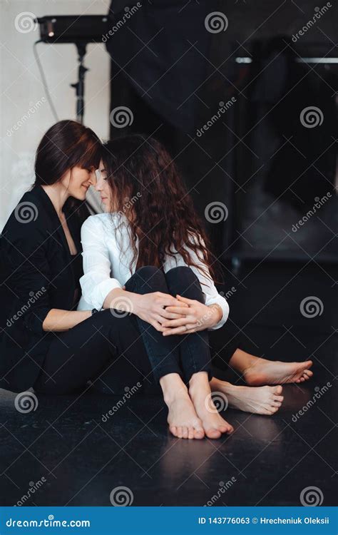 Two Girls In Each Other`s Tender Embraces Stock Image Image Of Fashion Lovely 143776063