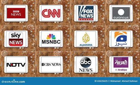 Logos Of Top Famous Tv News Channels And Networks Editorial Image