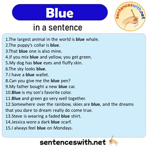 Sentences With Blue Archives Sentenceswithnet