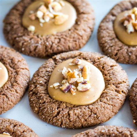 Pecan Gingerbread Thumbprint Cookies Sweet Beginnings Blog