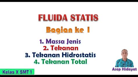 FLUIDA STATIS Part 1 TEKANAN HIDROSTATIS YouTube