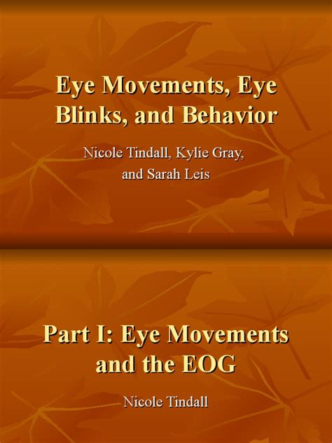 Eye Movements Eye Blinks And Behavior Pdf Mental Processes