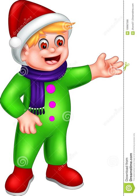 Cute Boy Cartoon Standing With Smile And Waving Stock Illustration
