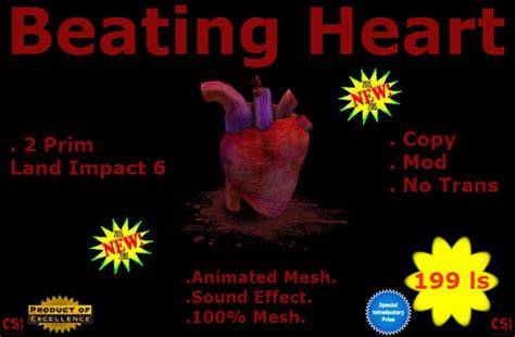 Second Life Marketplace Beating Heart Box