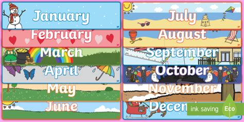 Months Of The Year Banner Display Pack Creat De Profesori