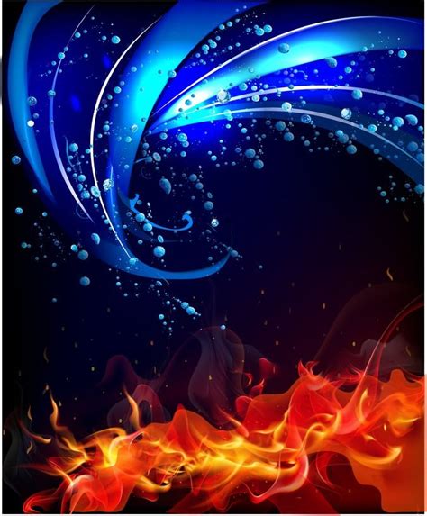 Fire And Water Background Free Vector Download Freeimages