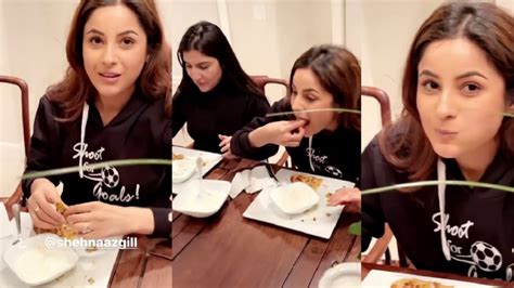 Shehnaaz Gill Eating Aloo Paratha At Gippy Grewal House In Canada Youtube
