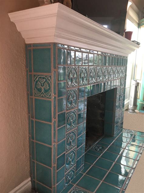 Fireplace Tiles Handmade Tile Light Blue Glossy Crackle Glaze