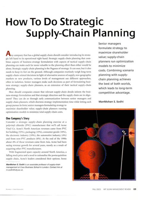 Pdf How To Do Strategic Supply Chain Planning