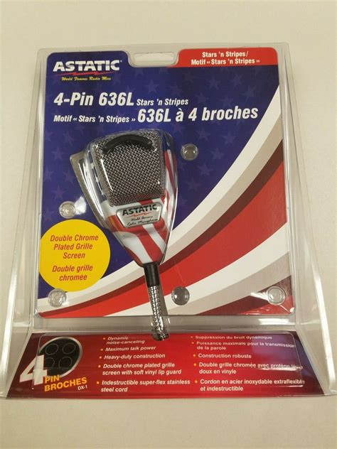 Astatic 636l American Flag Stars N Stripes Cb Ham Radio Microphone 4