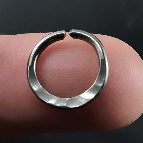 Hammered 14g Septum Ring Nose Hoop Septum Hoop Body Piercing